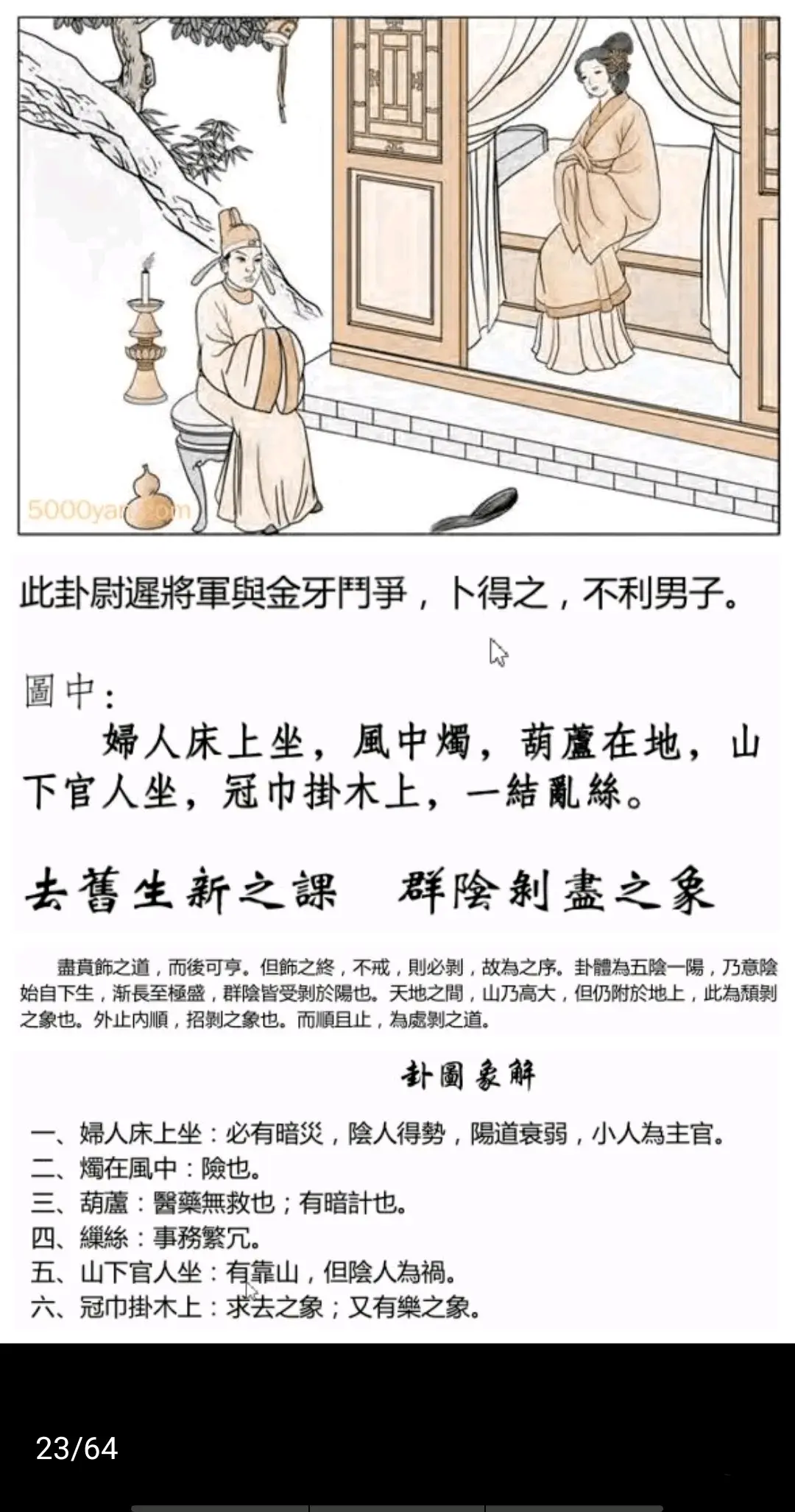 山地剥卦《断易天机》卦图