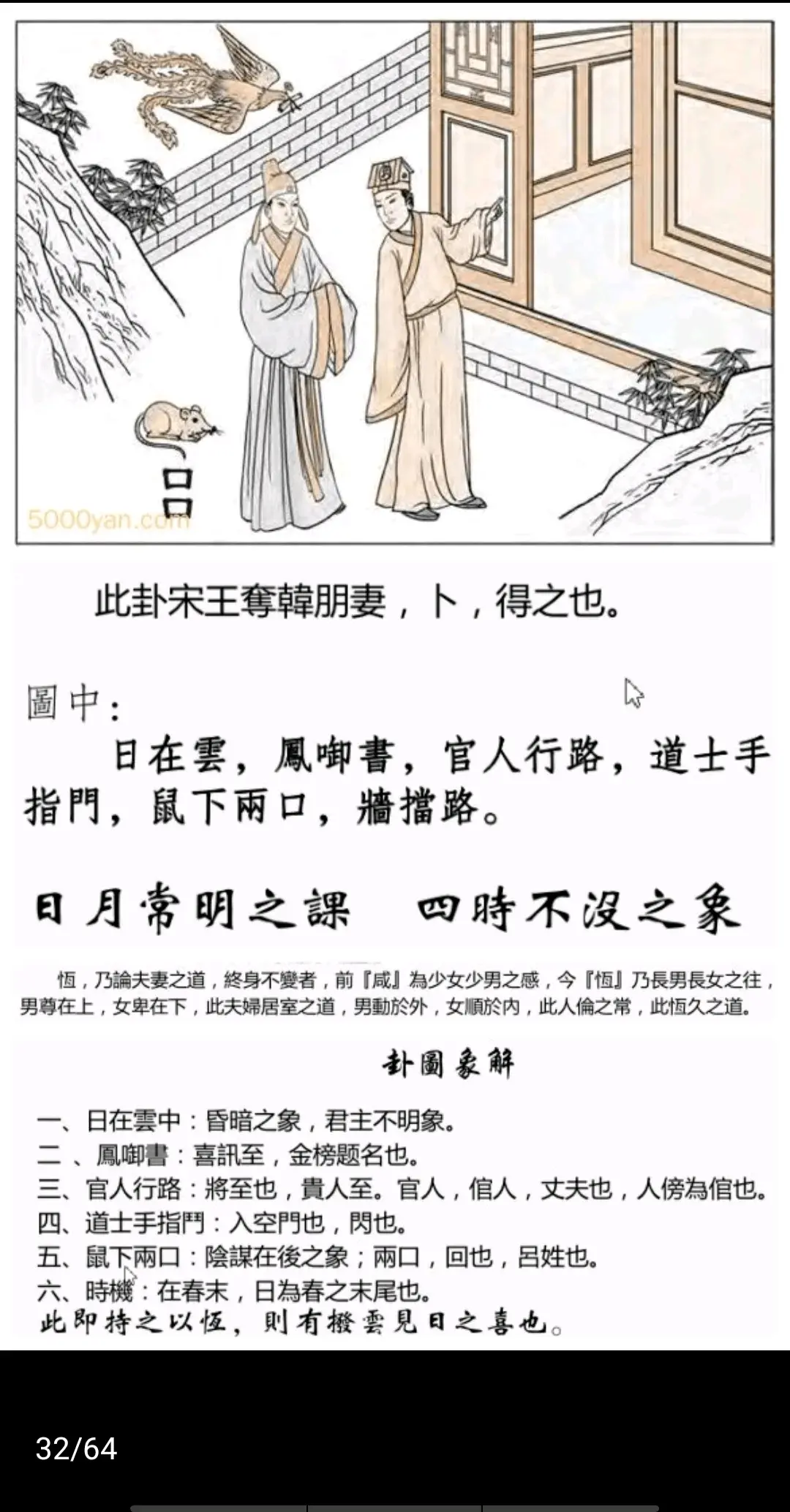 雷风恒卦《断易天机》卦图